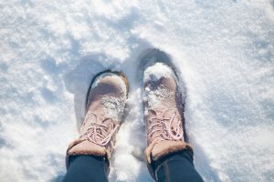 sneeuwvlekken op schoenen